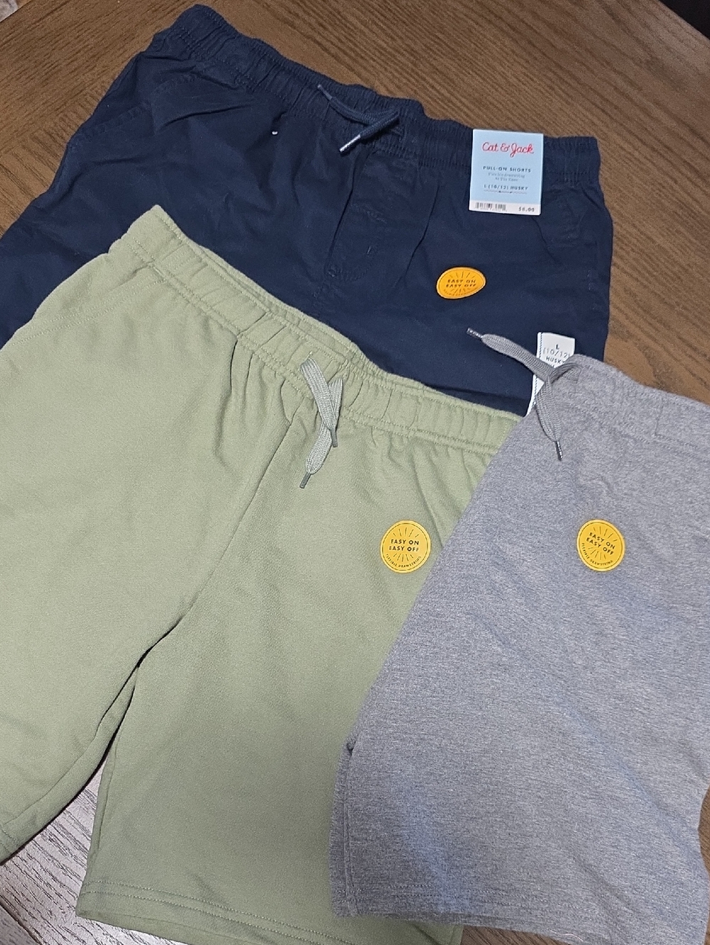 Bundle Cat & Jack Boys 3-Pack Pull-On Shorts - Navy, Olive, Gray